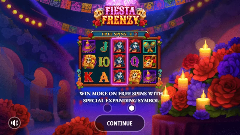 Fiesta Frenzy - เมนูหลักและการตั้งค่าการเดิมพัน